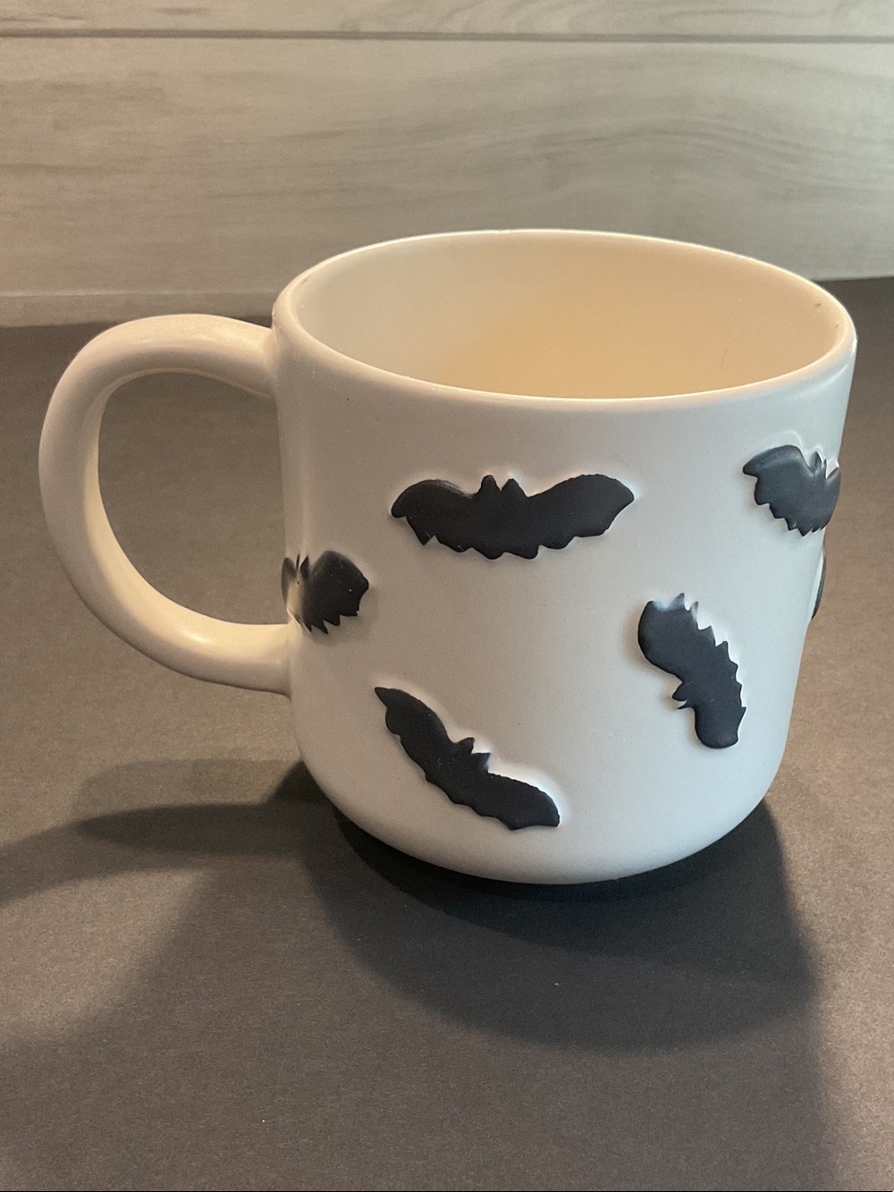White Earthenware Bat Accent Mug